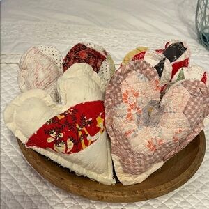 Handmade Fabric Heart Decorations